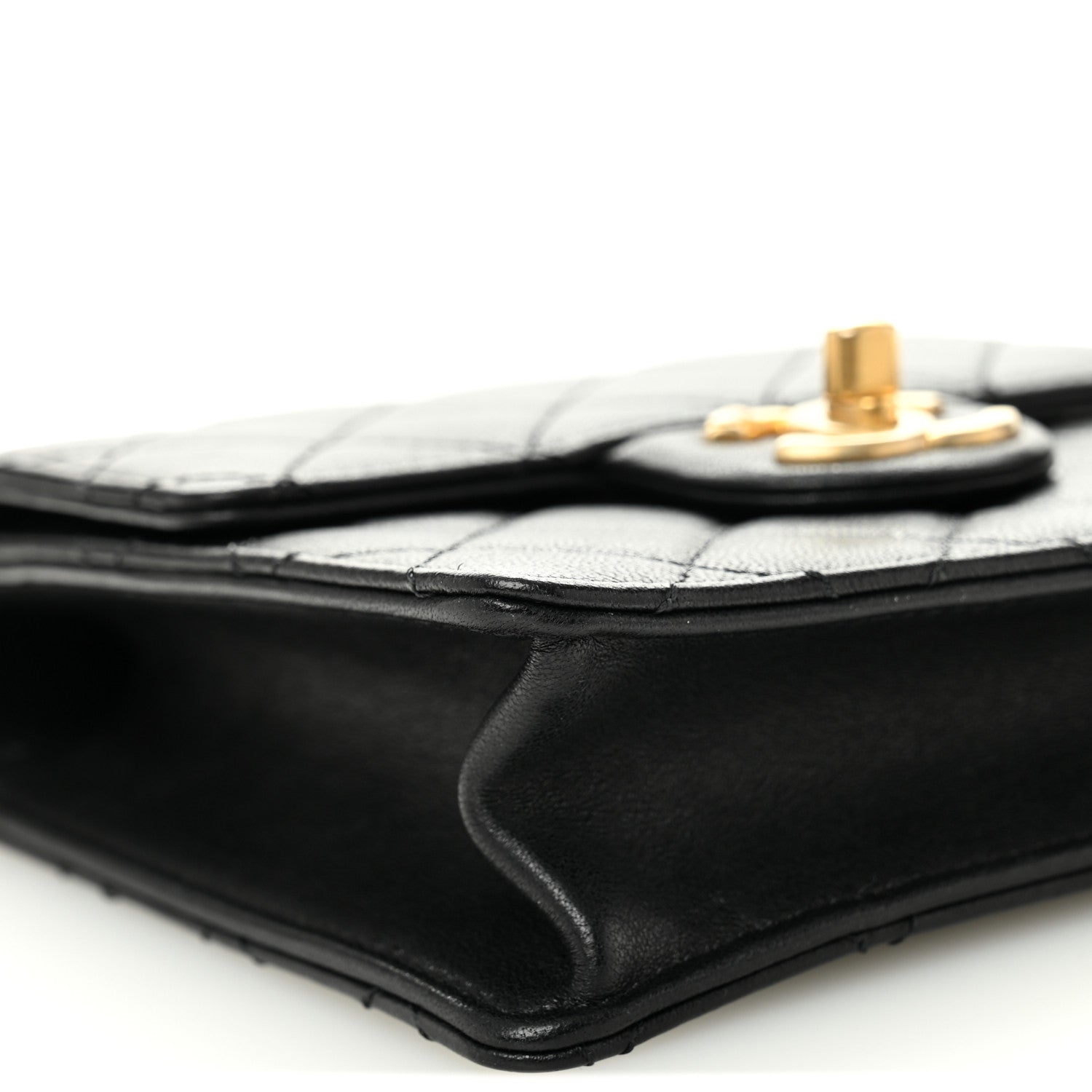 Chanel Goatskin Quilted Chic Pearls Flap Black