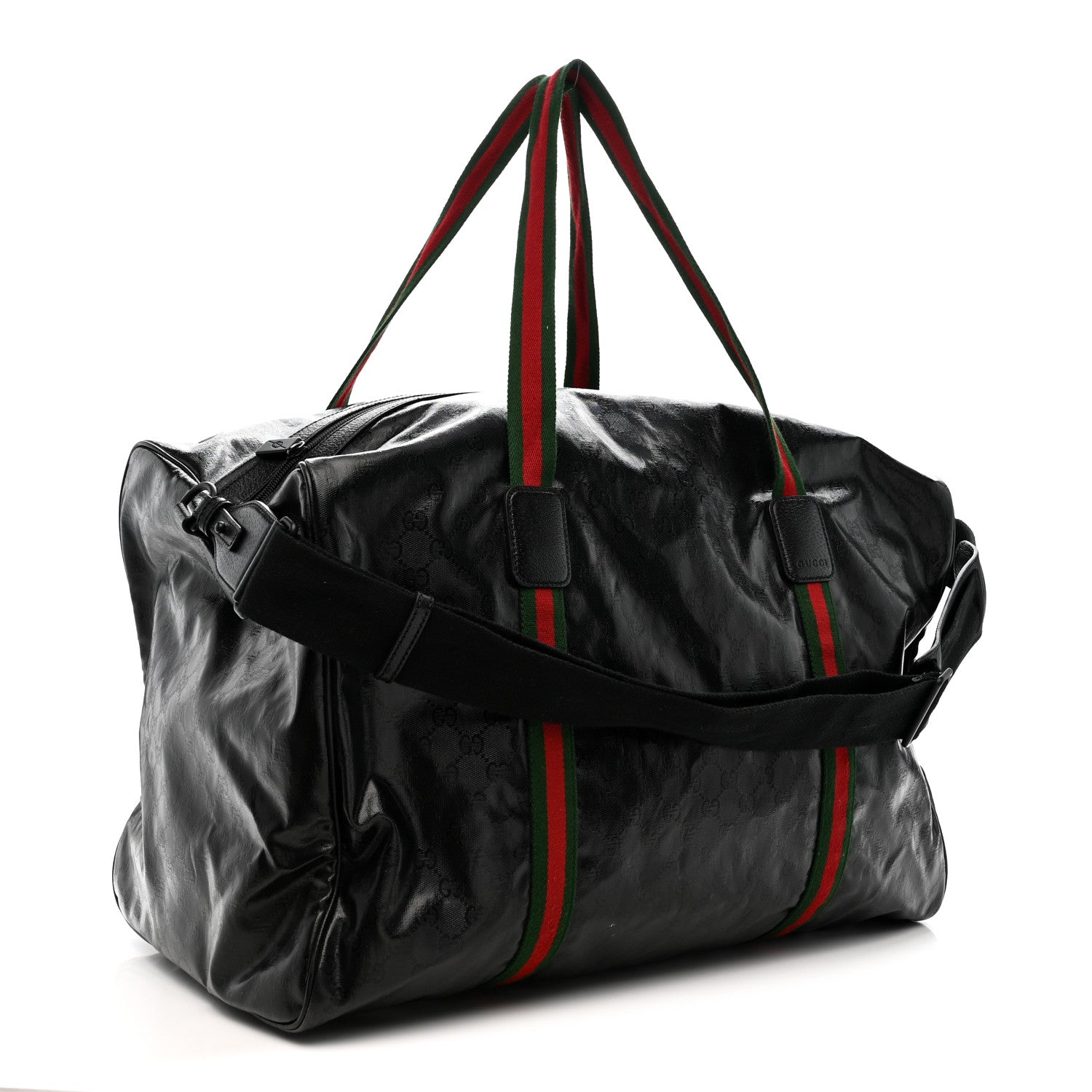 Gucci Crystal Monogram Web Large Duffle Bag Black