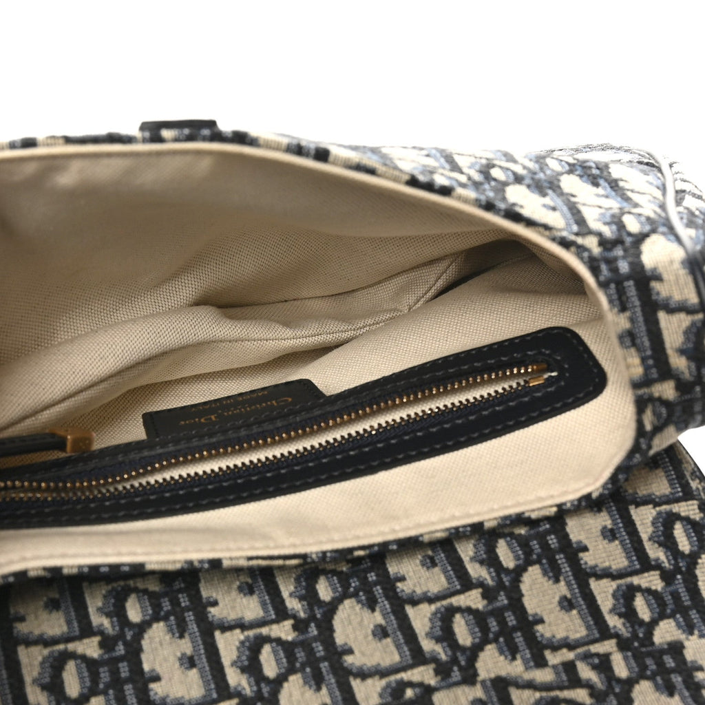 Christian Dior Oblique Saddle Bag Blue