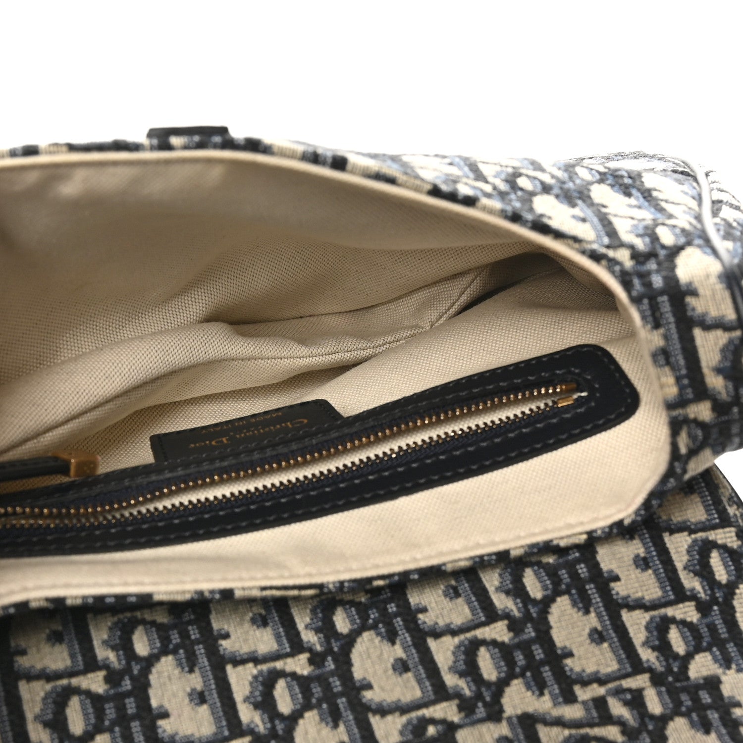 Christian Dior Oblique Saddle Bag Blue