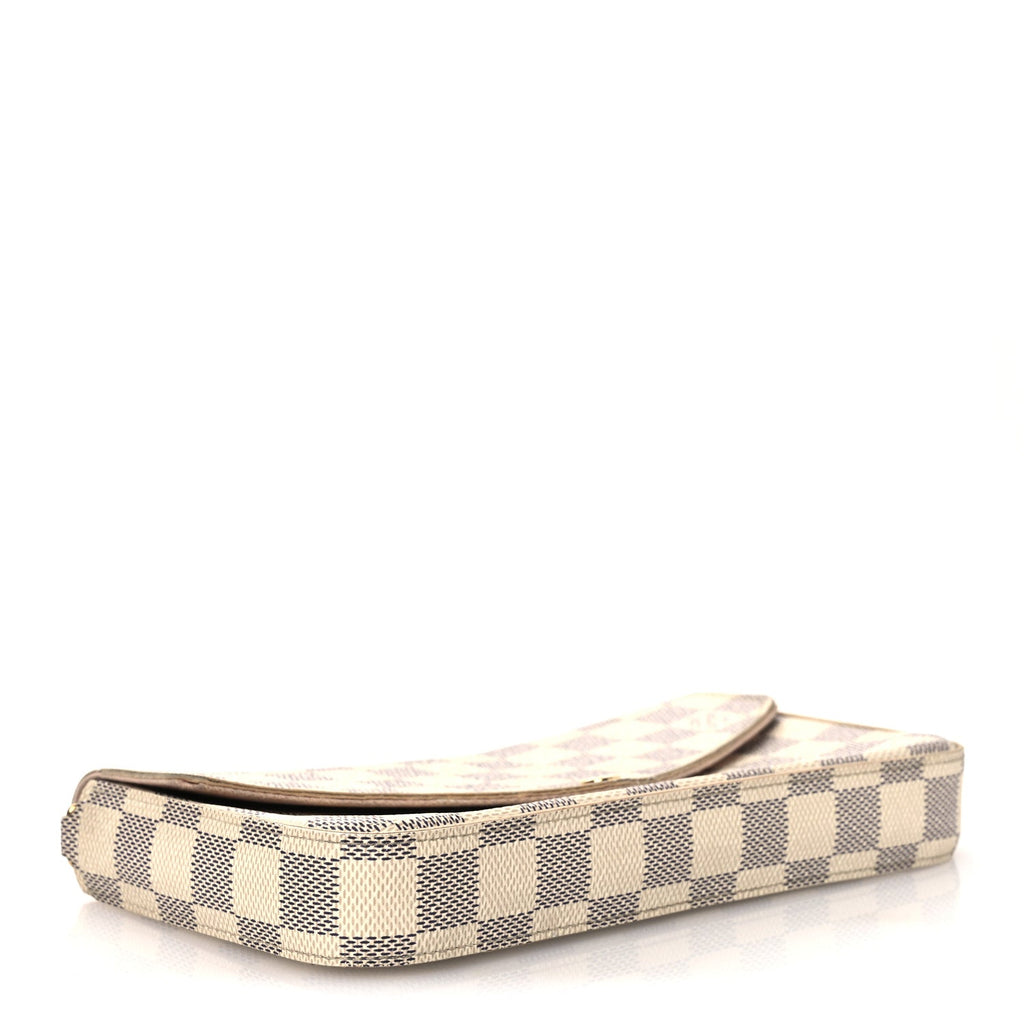 Louis Vuitton Damier Azur Pochette Felicie Chain Wallet Rose Ballerine