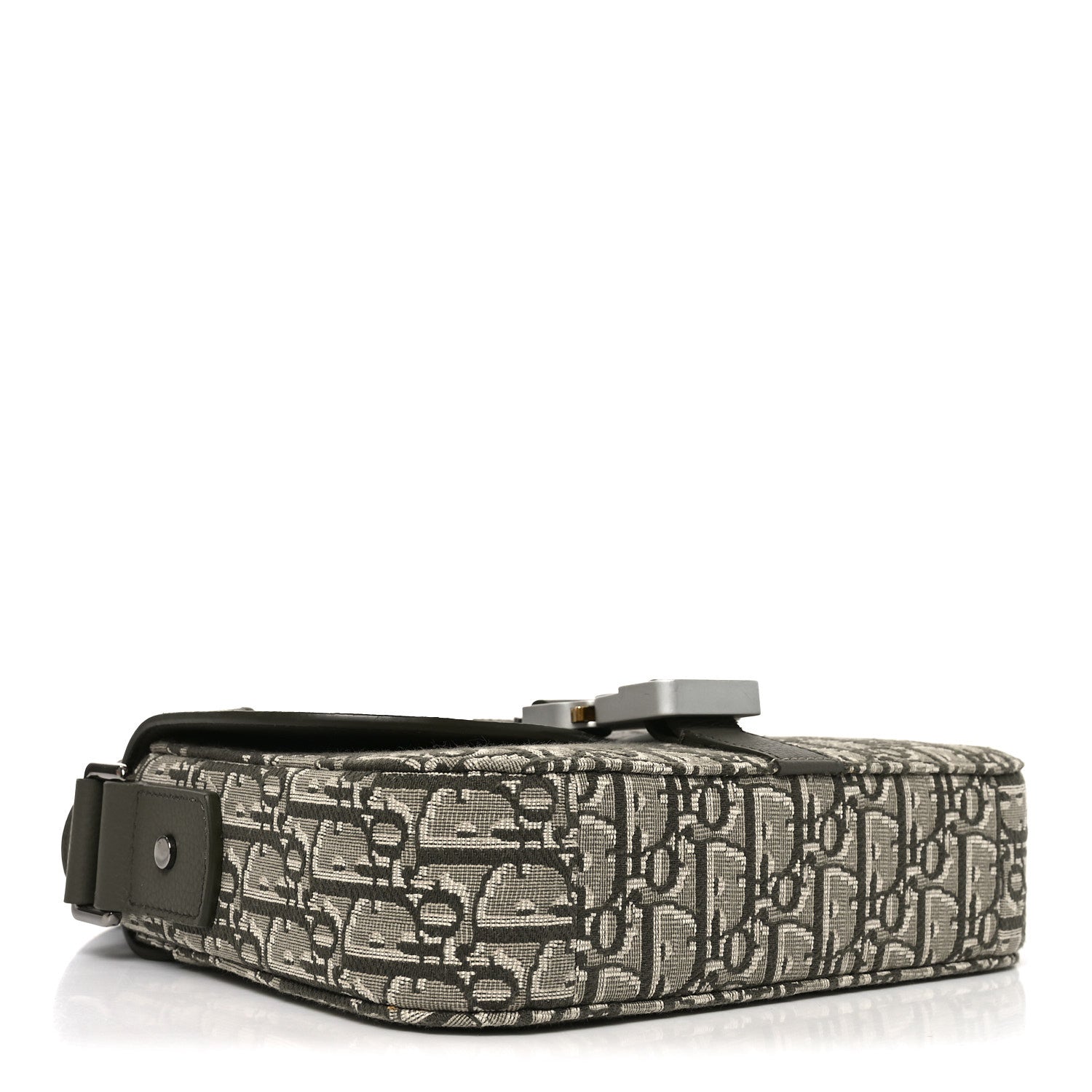 Christian Dior Oblique Jacquard Grained Calfskin Small Saddle Messenger Bag With Flap Green