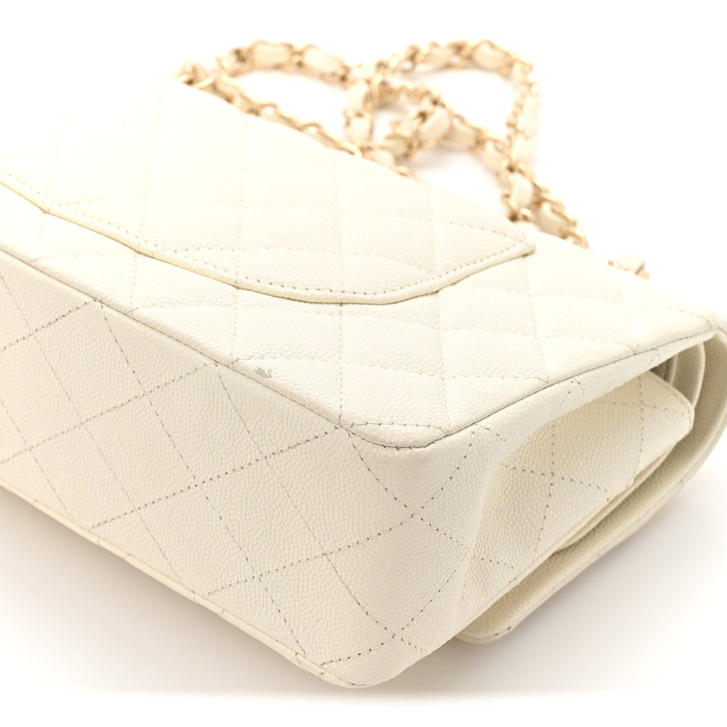 Chanel Caviar Quilted Medium Double Flap White