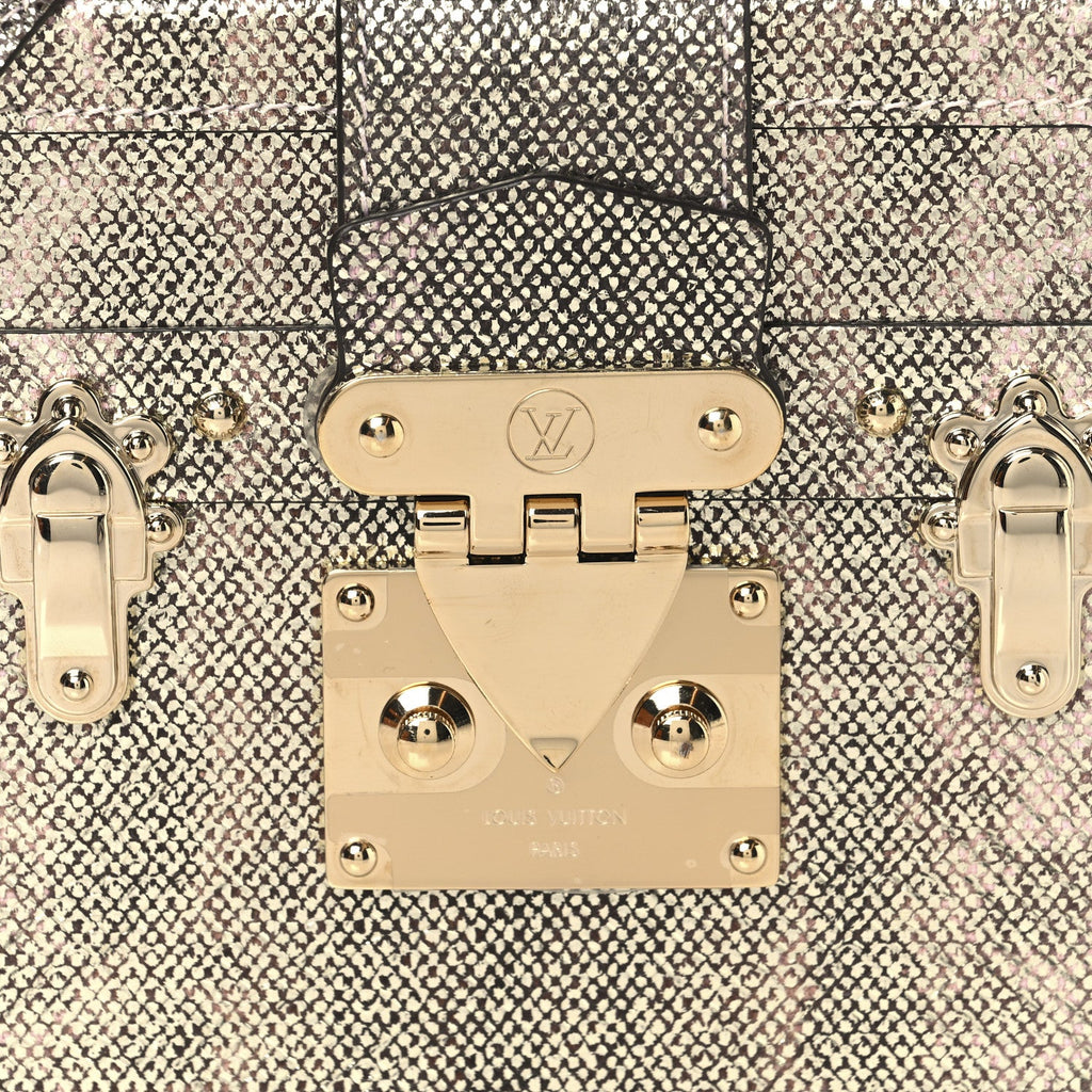 Louis Vuitton Lizard Petite Malle Silver