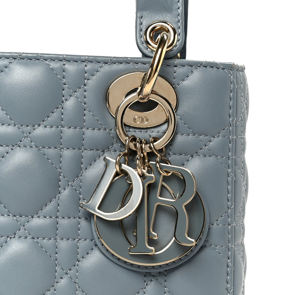 Christian Dior Lambskin Cannage Small My ABCDior Lady Dior Cloud Blue