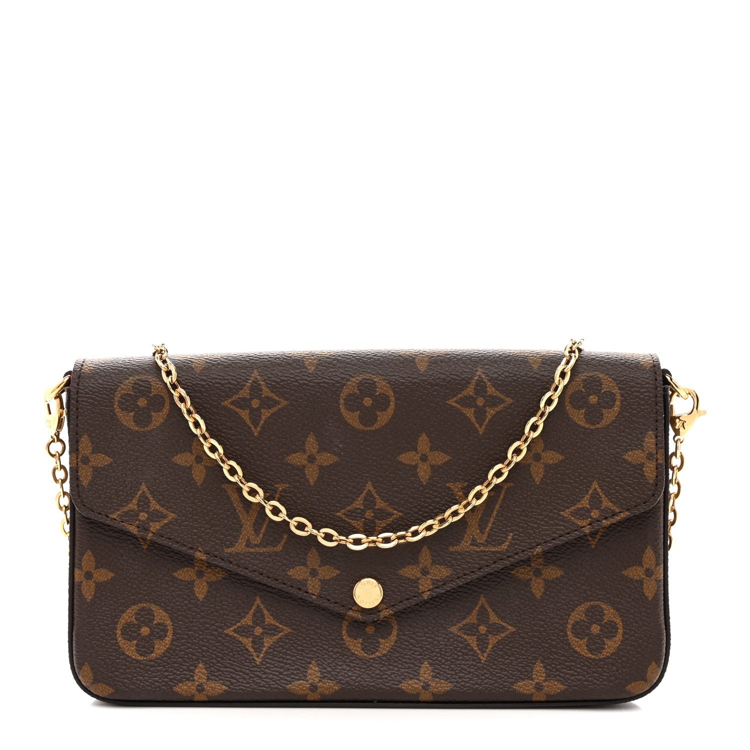 Louis Vuitton Monogram Pochette Felicie Chain Wallet Fuchsia