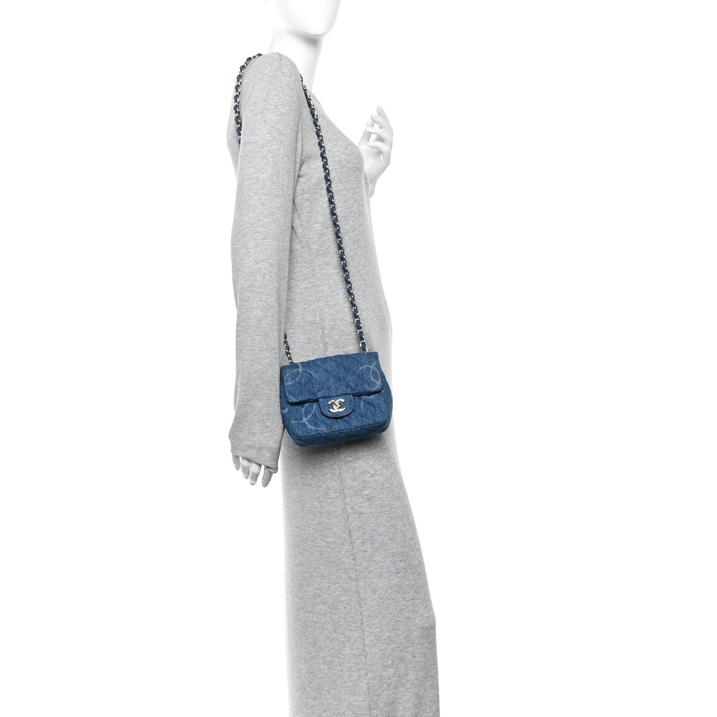 Chanel Denim CC Quilted Mini Square Flap Blue