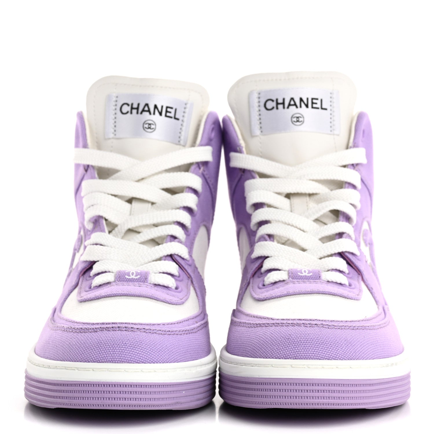 Cotton High Top Sneakers 38 Purple White