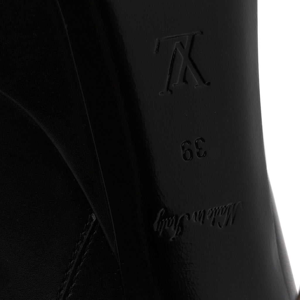 Louis Vuitton Soft Calfskin Monogram Afterglow Platform Ankle Boots 39 Black