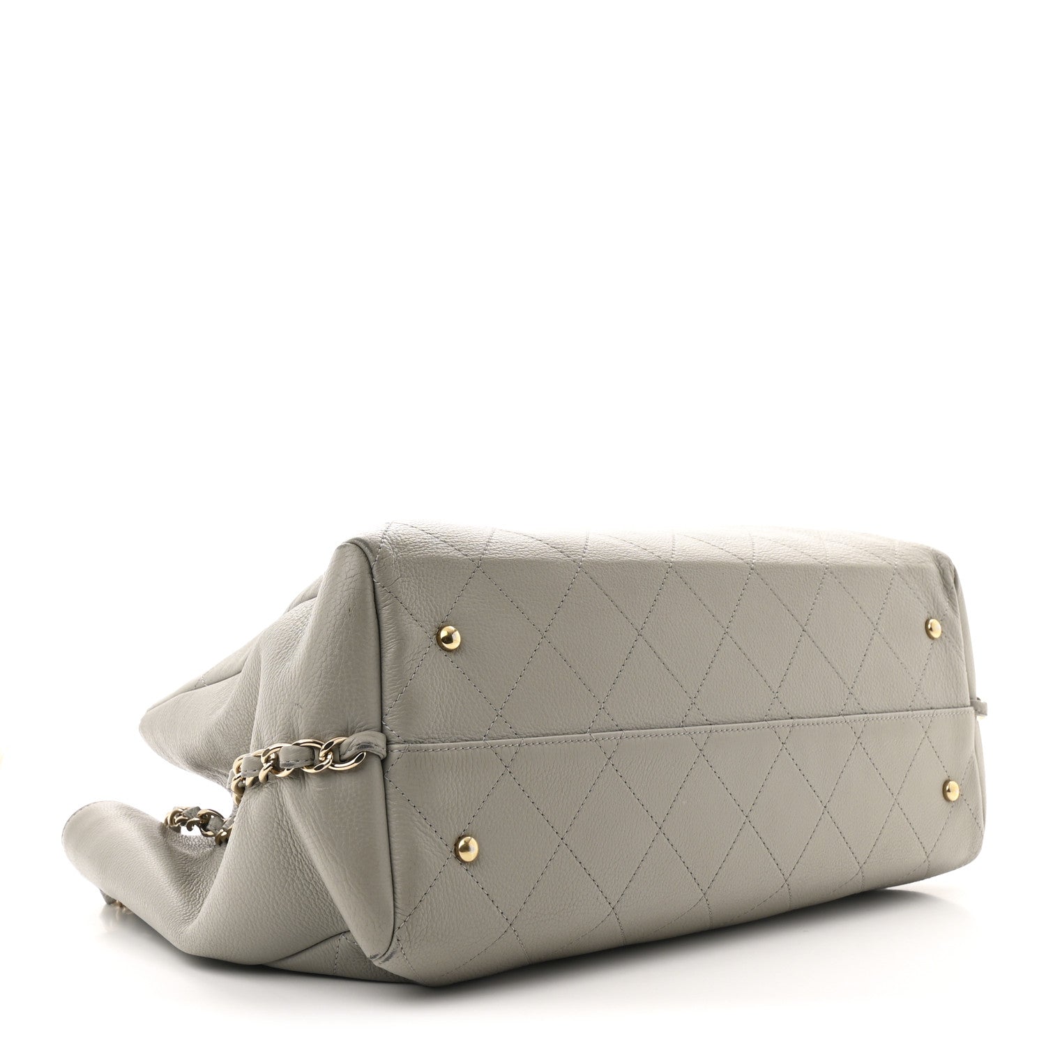 Chanel Bullskin Stitched Large Shopping Bag Grey
