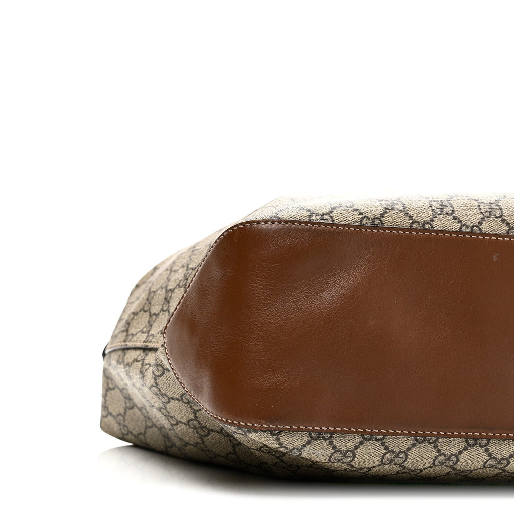 Gucci GG Supreme Monogram Large Linea A Hobo Light Brown