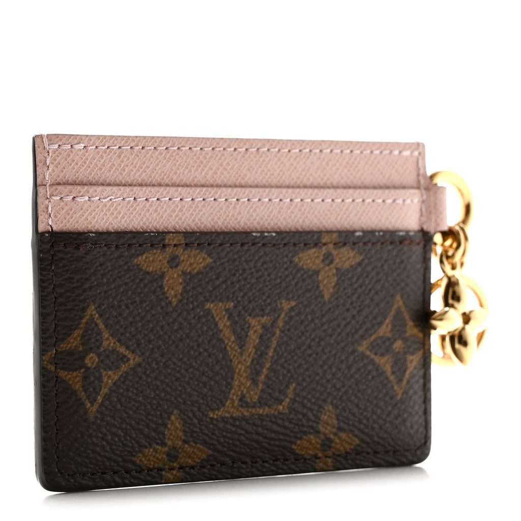 Louis Vuitton Monogram LV Charms Card Holder Rose Ballerine