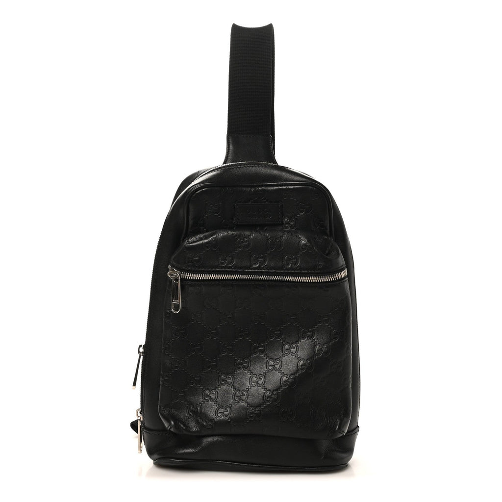 Gucci Guccissima Sling Backpack Black