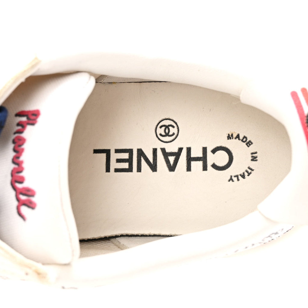 Chanel X PHARRELL WILLIAMS Canvas Womens Sneakers 38 White Multicolor