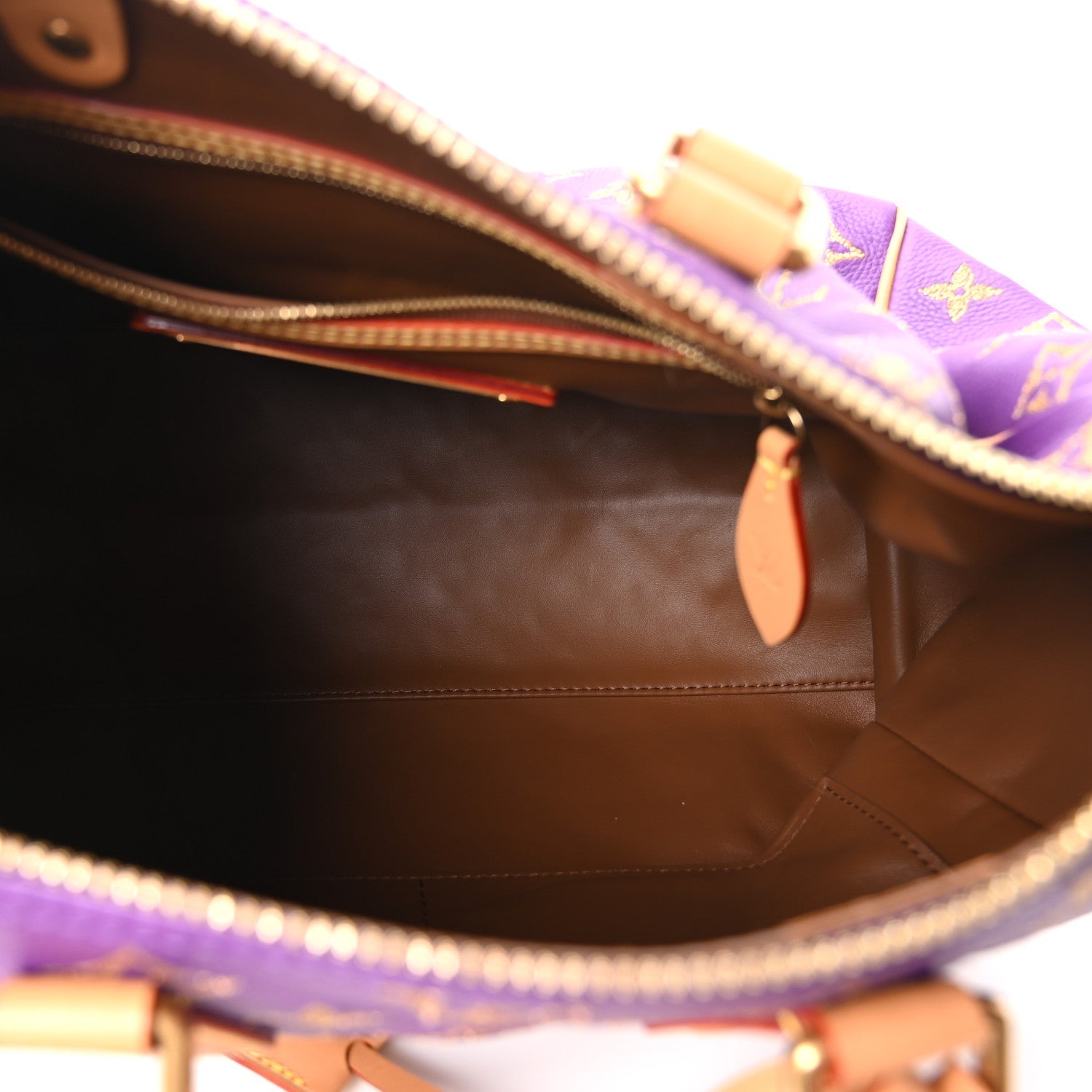 Louis Vuitton Calfskin Embroidered Monogram Speedy P9 Bandouliere 30 Golden Lotus Purple