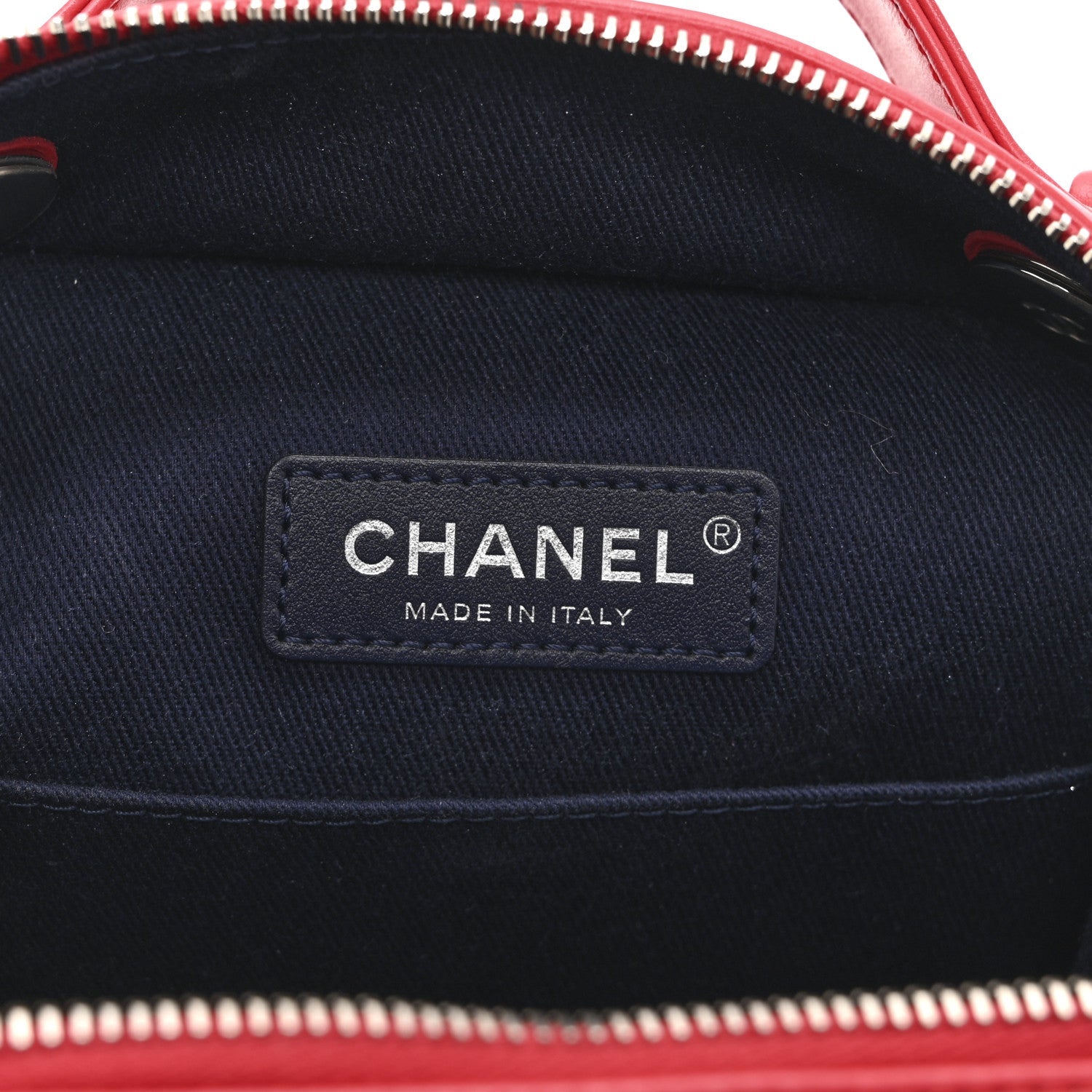Chanel Aged Calfskin Quilted Top Handle Camera Case Red