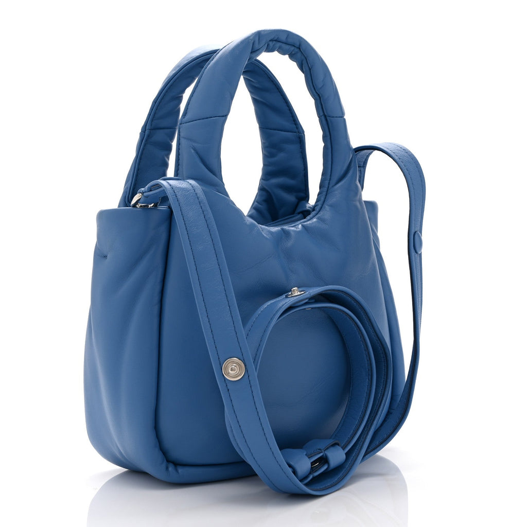 Prada Nappa Soft Padded Small Double Handled Shoulder Bag Celeste