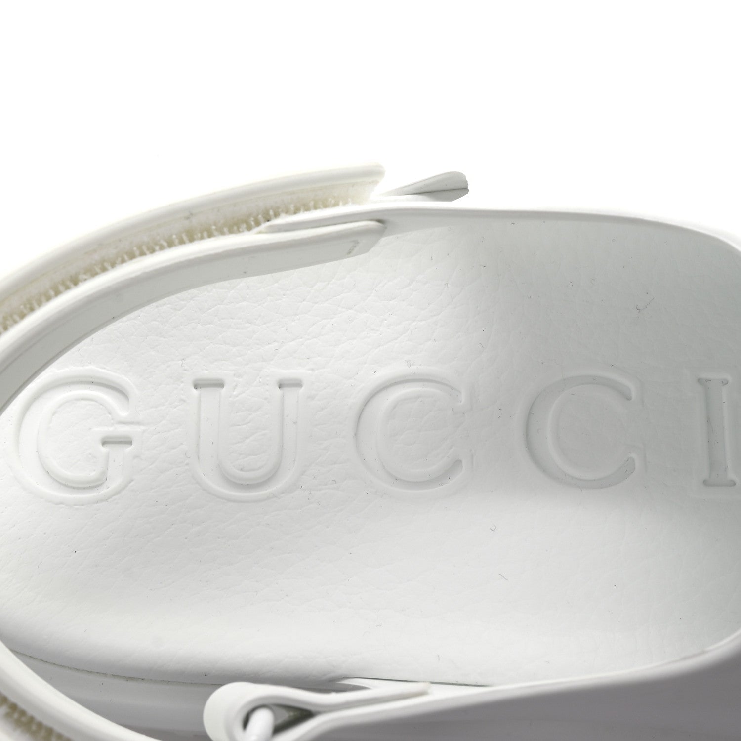 Gucci Soft Rubber Horsebit Touch Womens Strapped Sandals 37 Great White