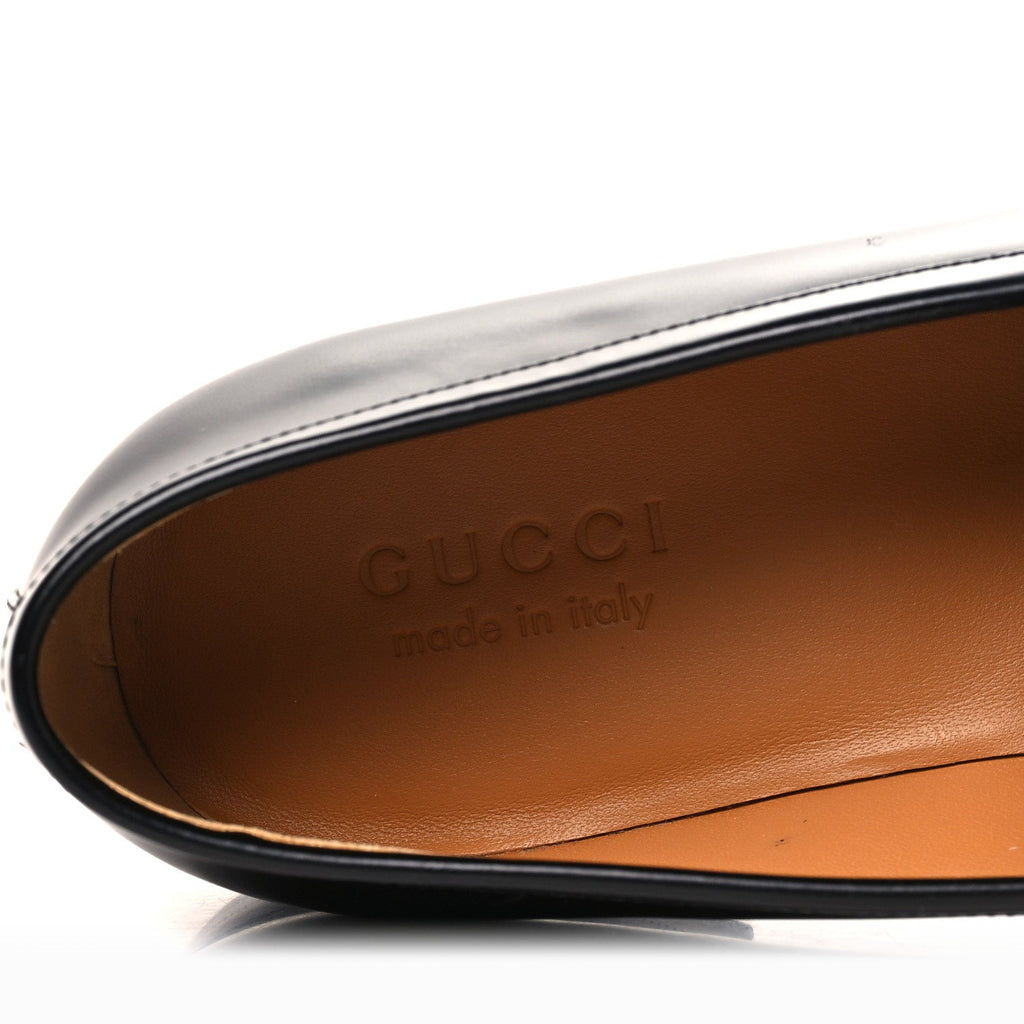 Gucci Betis Glamour Calfskin Mens Jordaan Loafers 9.5 Black
