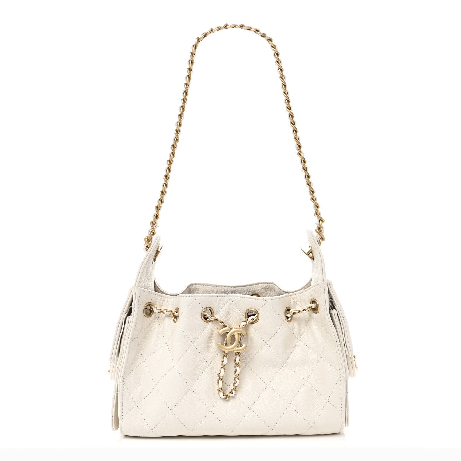 Chanel Caviar Quilted Mini Chanel 25 Handbag White