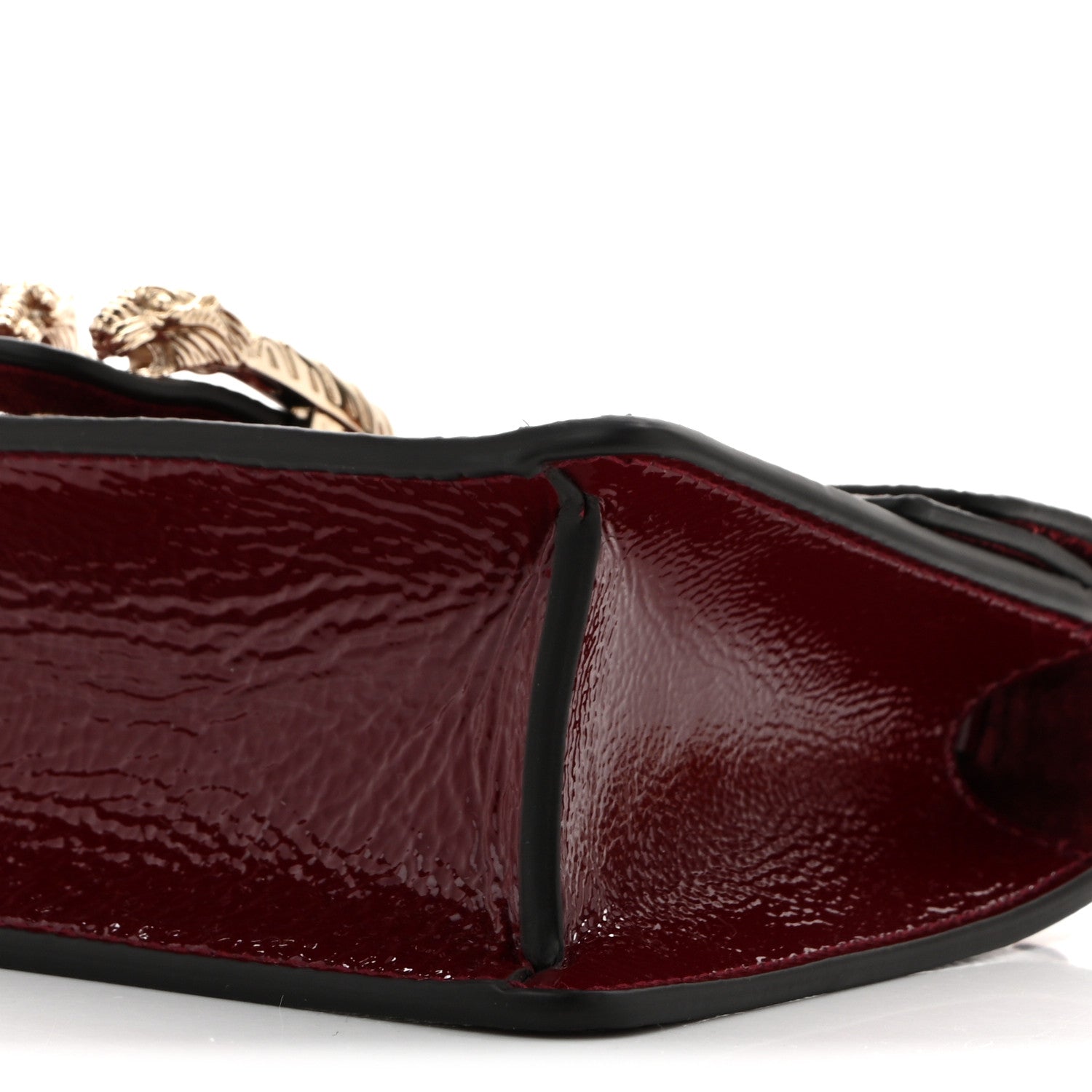 Gucci Crinkled Patent Mini Dionysus Shoulder Bag Rosso Ancora Red