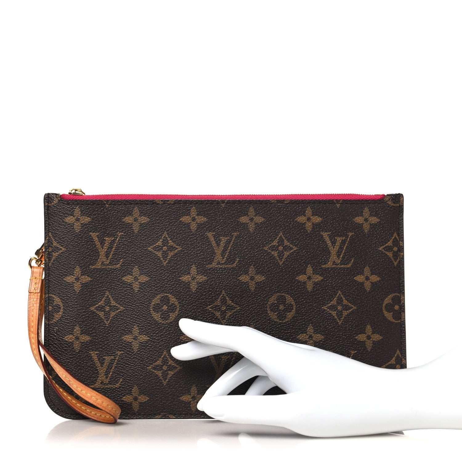 Louis Vuitton Monogram Neverfull MM GM Pochette Fuchsia