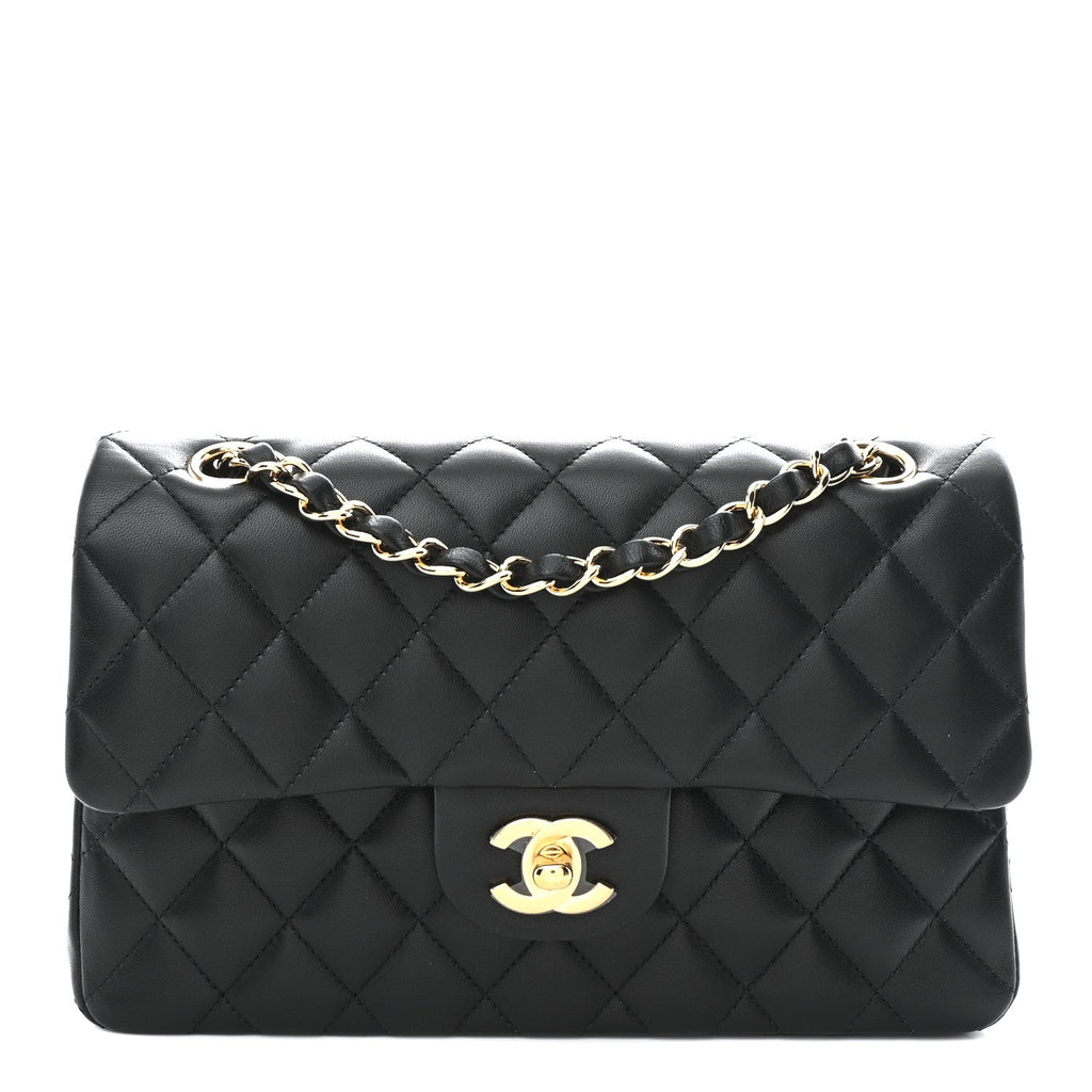 Chanel Lambskin Quilted Small Double Flap Black
