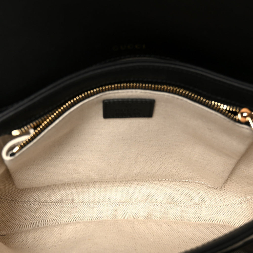 Gucci Arabella Calfskin Horsebit 1955 Soft Small Shoulder Bag Black