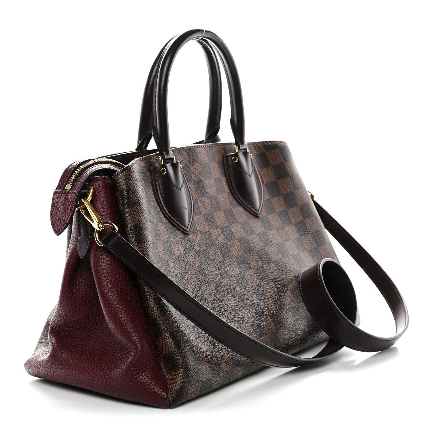 Louis Vuitton Cuir Taurillon Damier Ebene Normandy Bordeaux