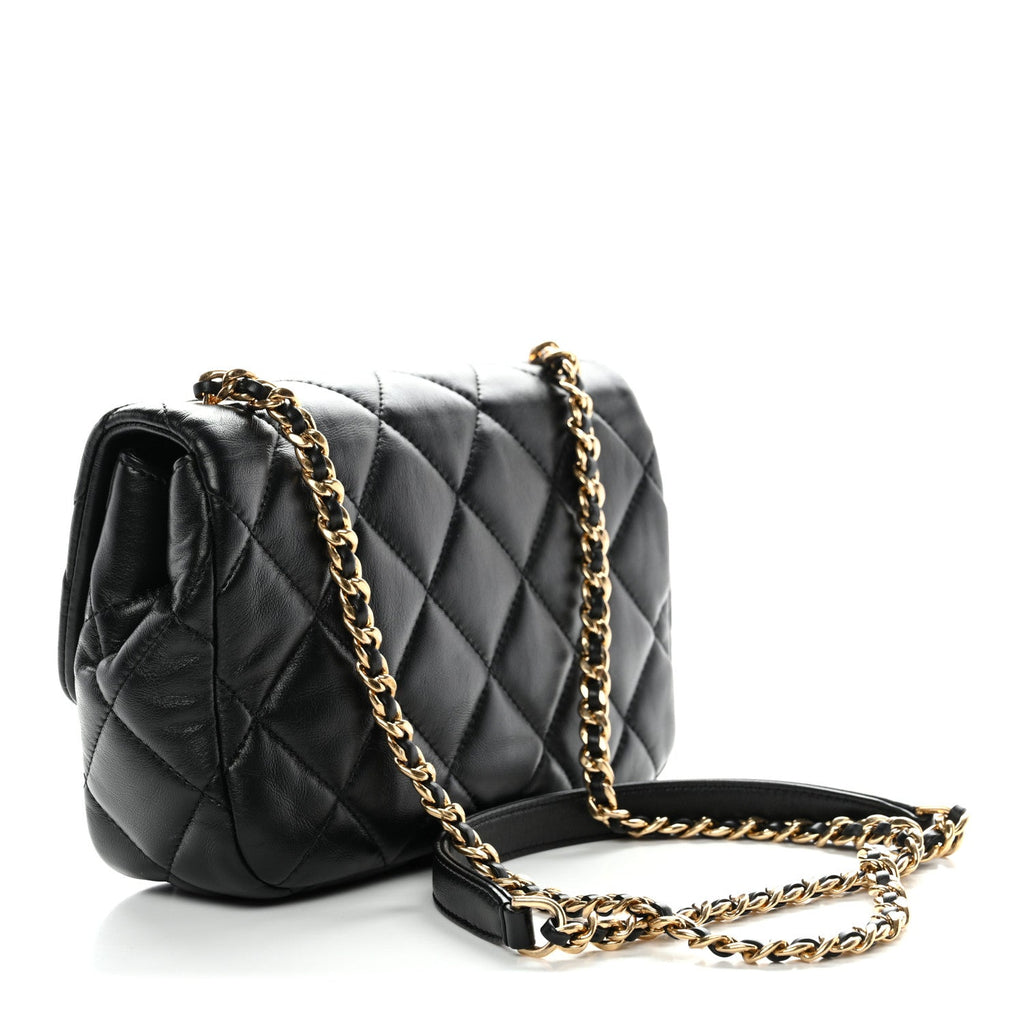 Chanel Lambskin Quilted Mini Flap Black