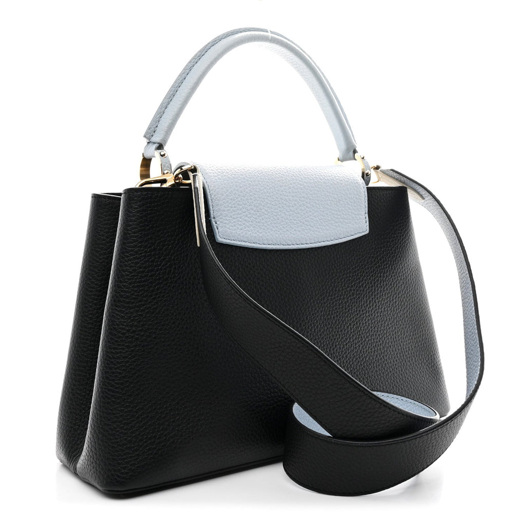 Louis Vuitton Taurillon Capucines MM Black Blue White