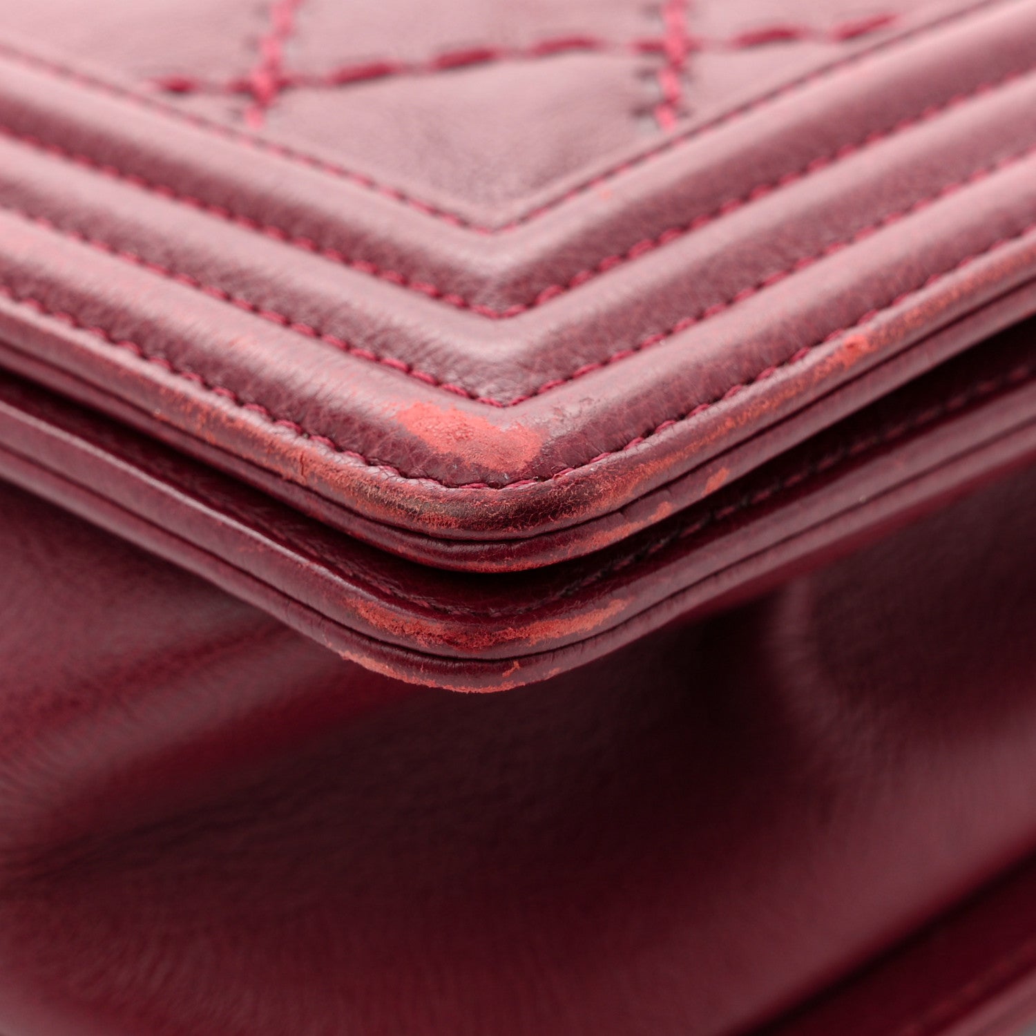 Chanel Calfskin Quilted Double Stitch New Medium Boy Flap Burgundy