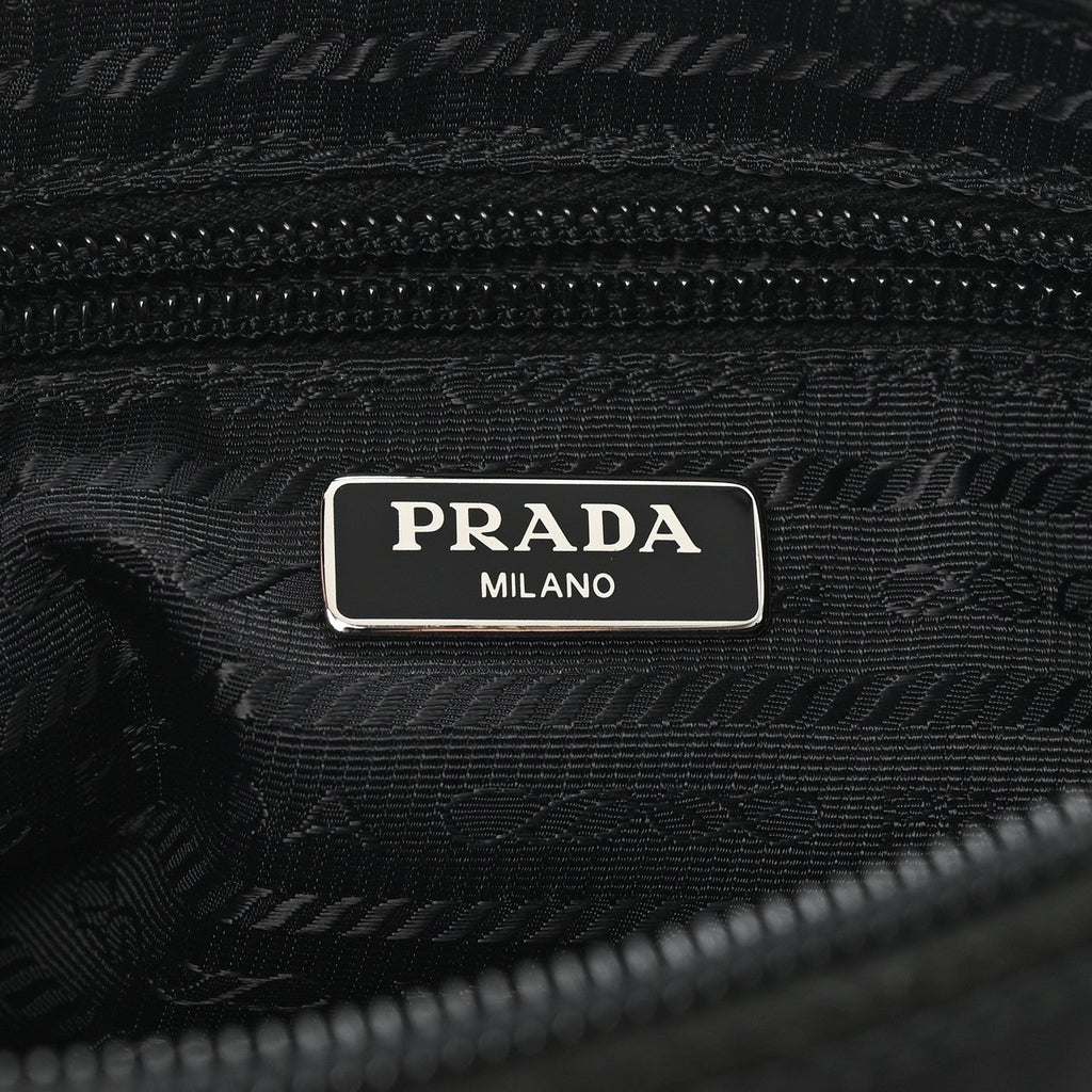 Prada Tessuto Nylon Saffiano Wristlet Black