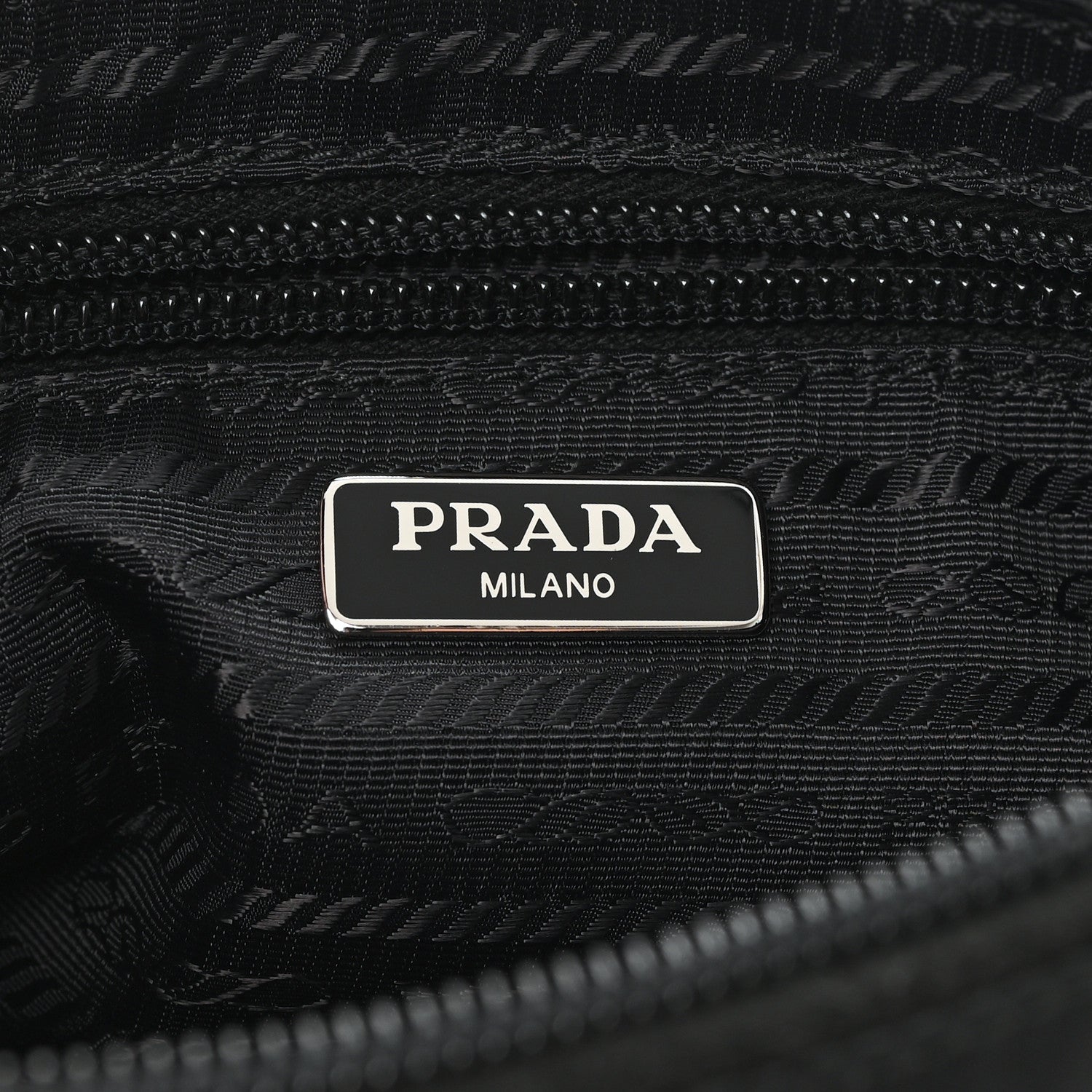 Prada Tessuto Nylon Saffiano Wristlet Black