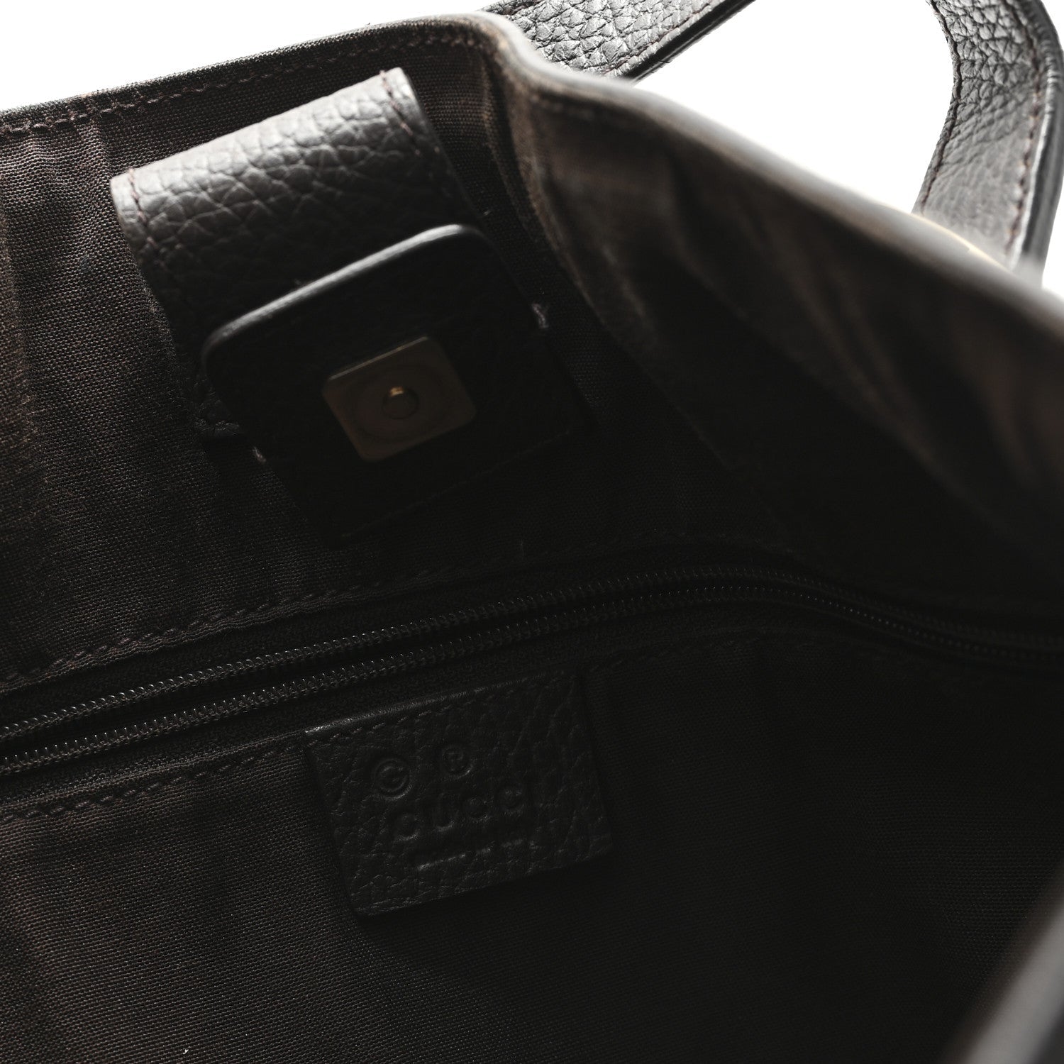 Gucci Monogram Medium Abbey Convertible Tote Dark Brown