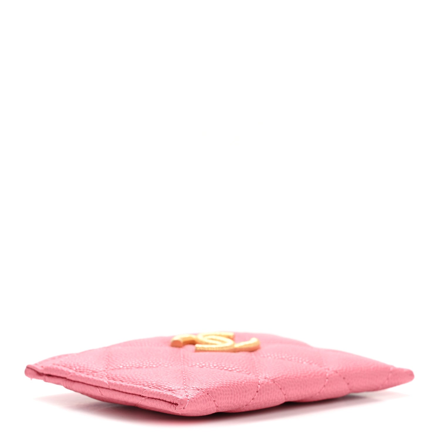 Caviar Quilted Textured CC Card Holder Pink