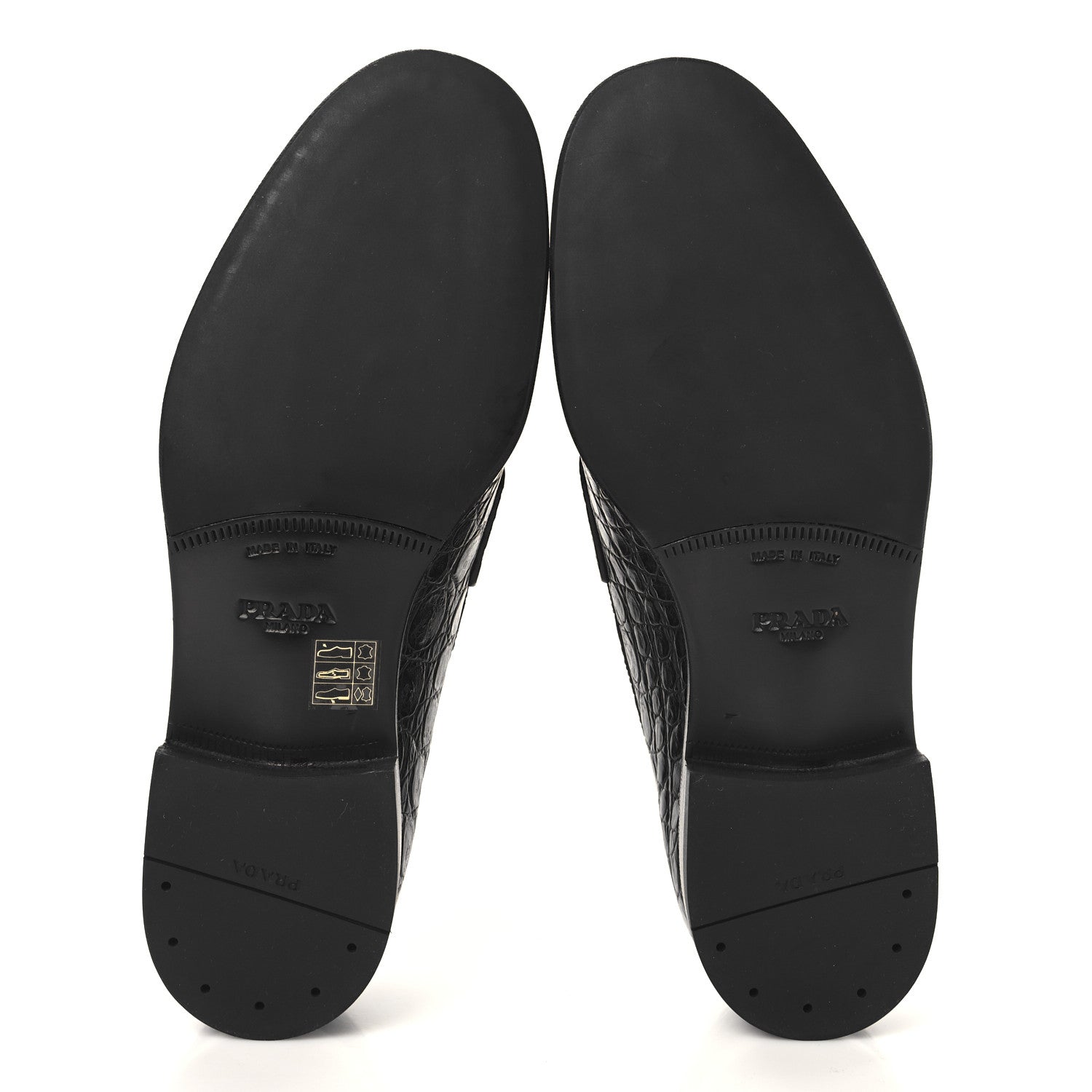 Prada Crocodile Mens Loafers 7 Black
