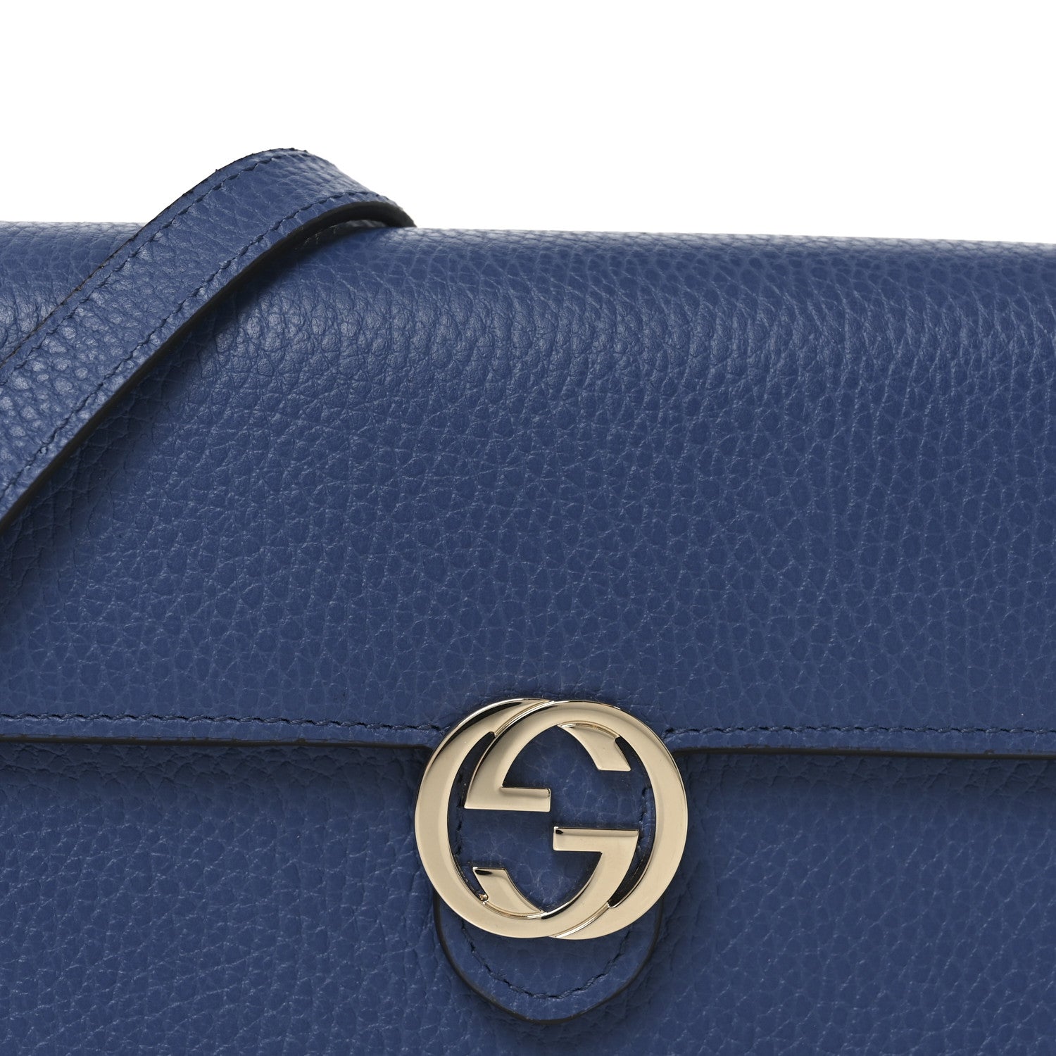 Gucci Dollar Calfskin Interlocking G Chain Wallet Caspian