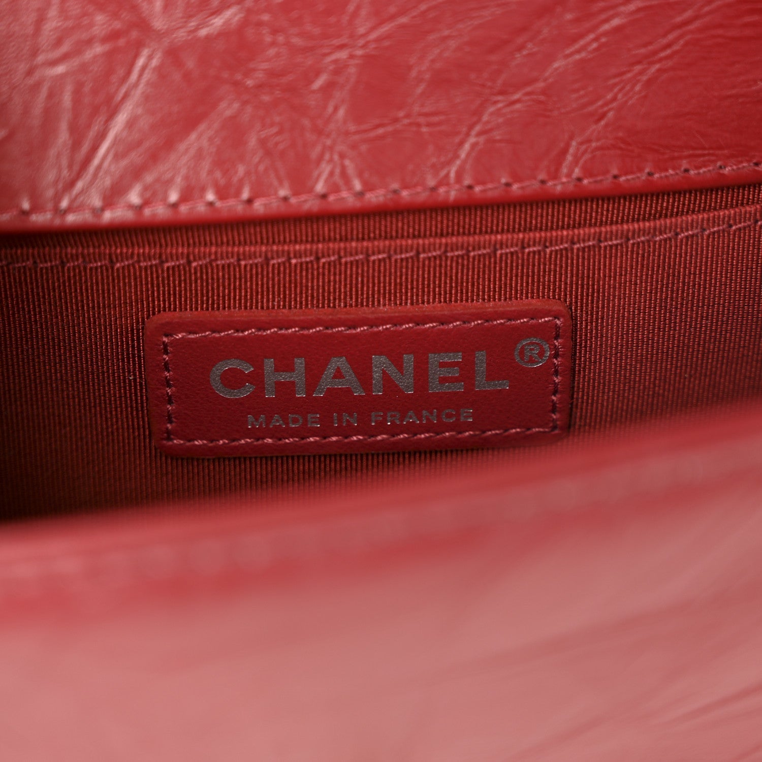 Chanel Aged Calfskin Chevron Quilted Small Jacket Boy Flap Red