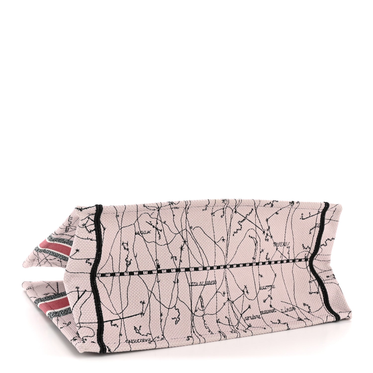 Christian Dior Canvas Embroidered Medium Zodiac Book Tote Latte Multicolor