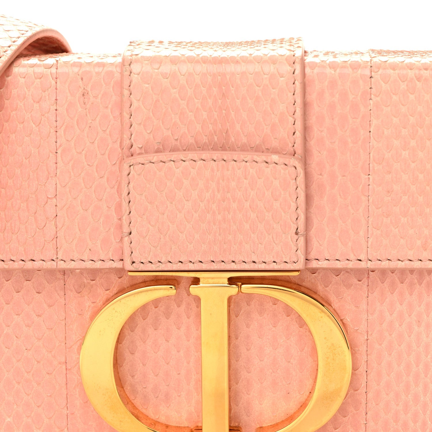 Christian Dior Snakeskin 30 Montaigne Box Bag Rose Clair