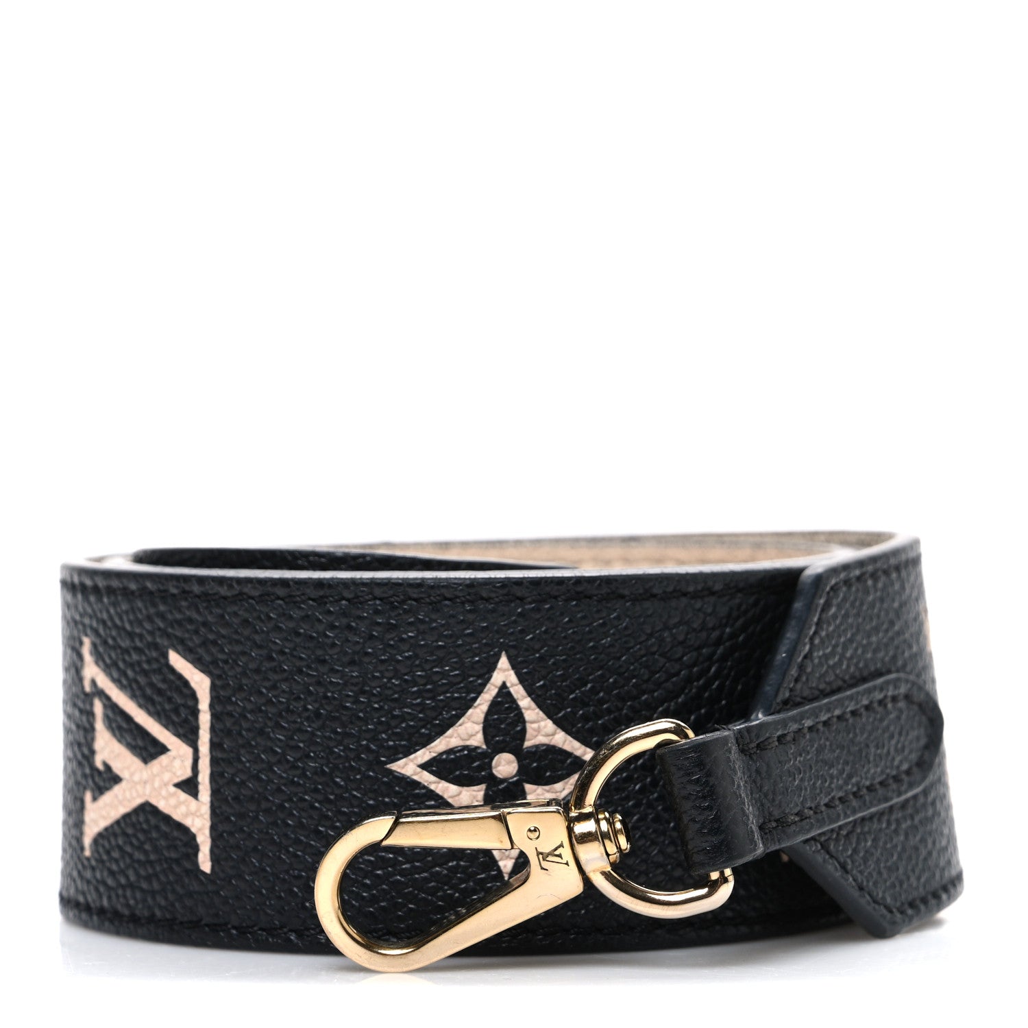 Louis Vuitton Empreinte Monogram Bandouliere Shoulder Strap Black Beige