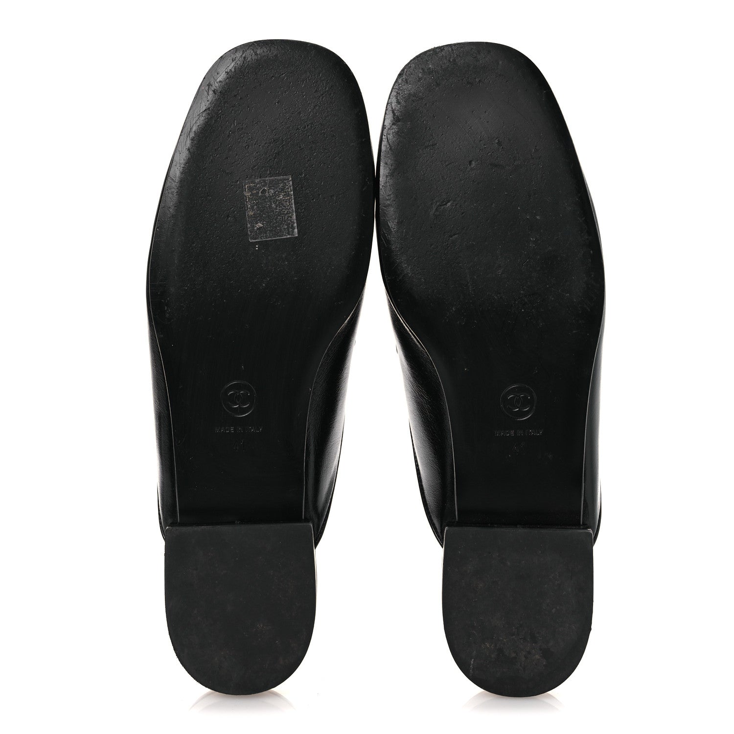 Chanel Shiny Calfskin Crystal CC Mules 41 Black