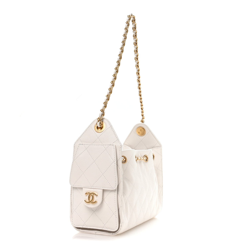 Chanel Caviar Quilted Mini Chanel 25 Handbag White