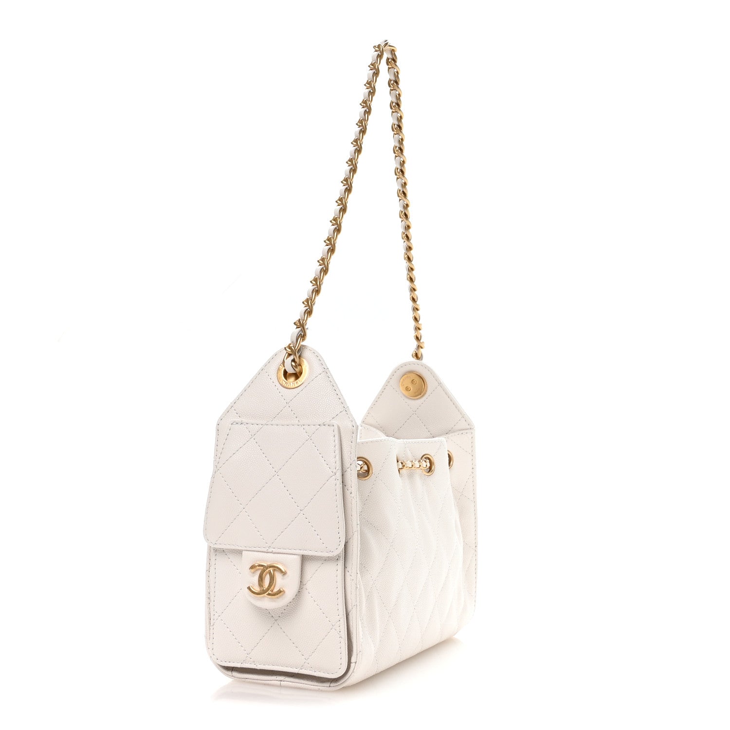 Chanel Caviar Quilted Mini Chanel 25 Handbag White