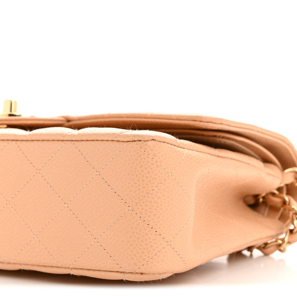 Chanel Caviar Quilted Medium Double Flap Beige Clair