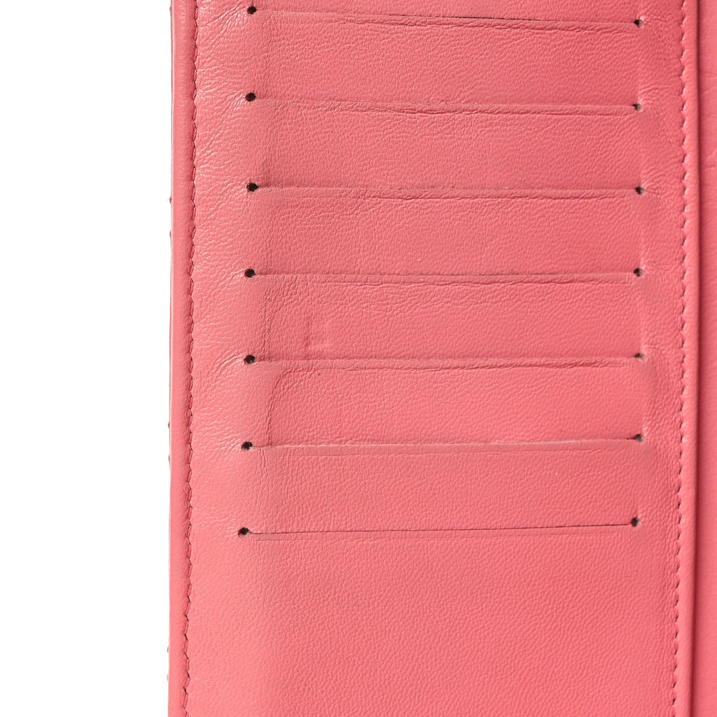 Lambskin Quilted Yen Wallet Pink