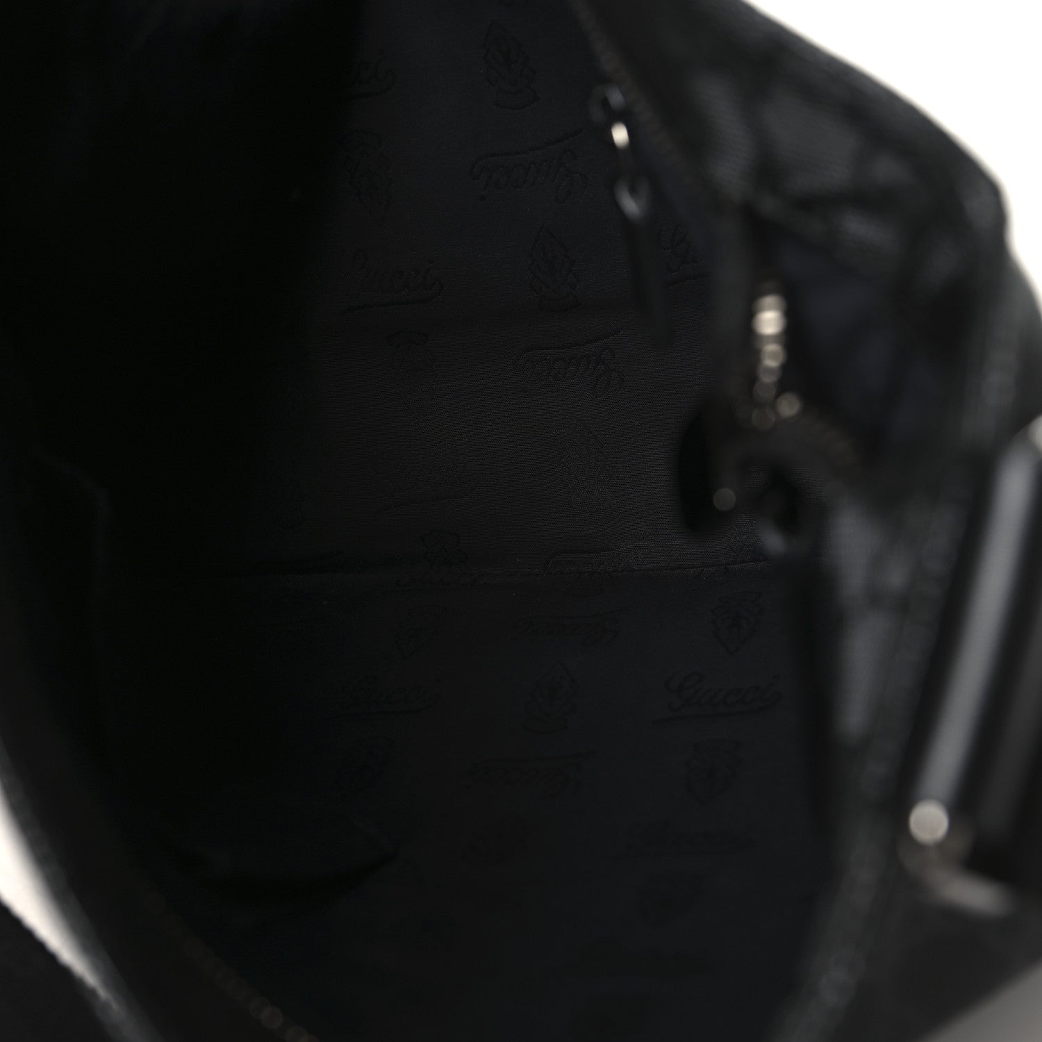 Gucci Imprime Monogram Medium Flat Messenger Bag Black