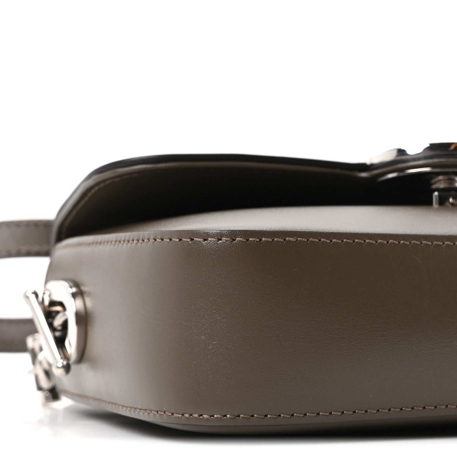Gucci Senna Calfskin Petite GG Top Handle Shoulder Bag Craclet Brown