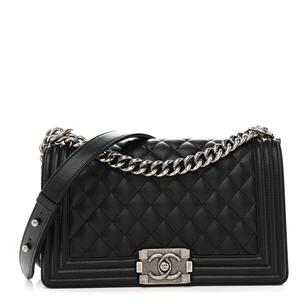 Chanel Caviar Quilted Medium Boy Flap Black